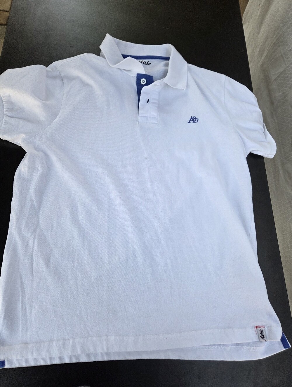 Aeropostale White Polo with Navy Accents